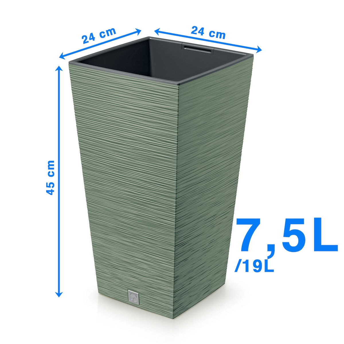 Doniczka Donica Ogrodowa 24 Cm Kwadratowa Na Taras Do Ogrodu Domu Zielona