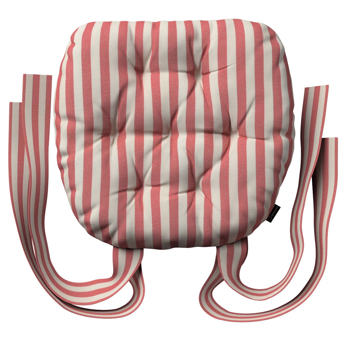 Poduszka na krzesło Marcin, czerwono-białe pasy (1,5cm), 40 x 37 x 8 cm, Quadro