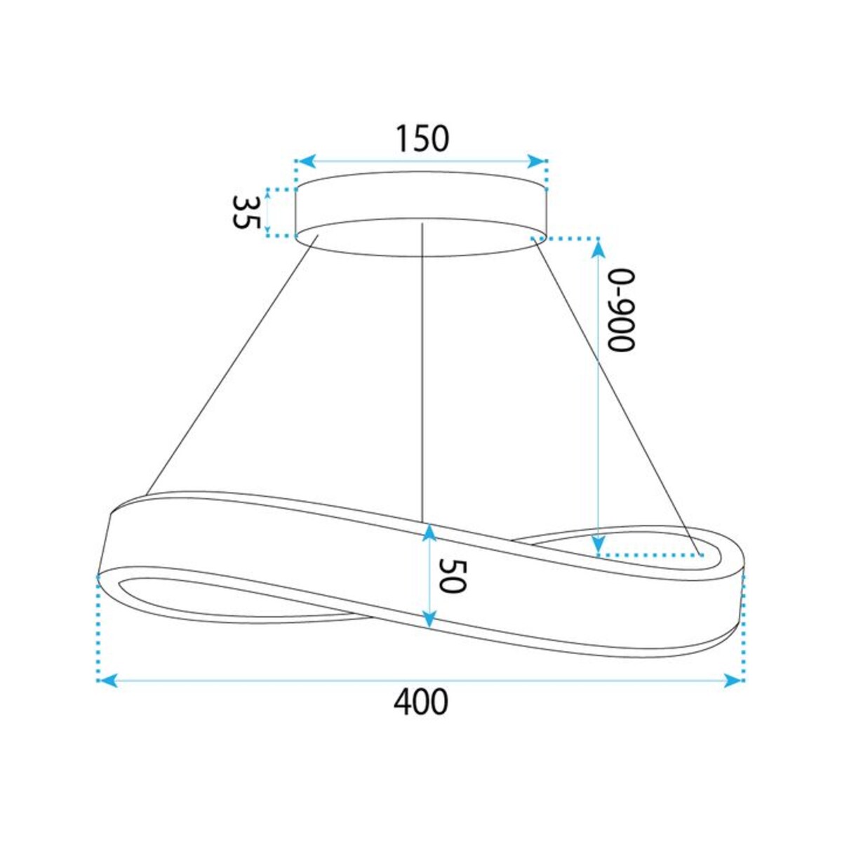 Lampa Sufitowa Wisząca Swe064-Cp 40Cm Złoty, Metal, Tworzywo Sztuczne