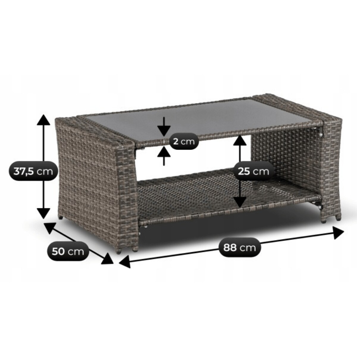 Zestaw Mebli Ogrodowych Na Taras Ogród Technorattan Szary DELGADO