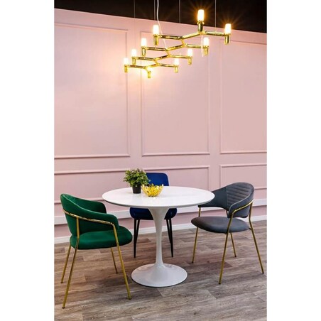 Okrągły stolik metalowy Tulip GT-09R.100 King Home 100 cm do salonu biały