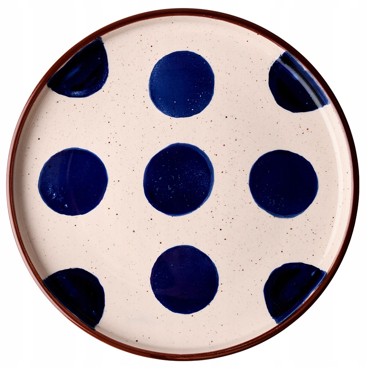 TALERZ DESEROWY W KROPKI 20cm CERAMICZNY TALERZYK SERWIS NA SZTUKI CIASTO