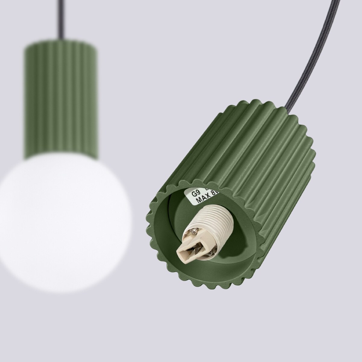 Lampa wisząca HALO 2L zielona oliwka