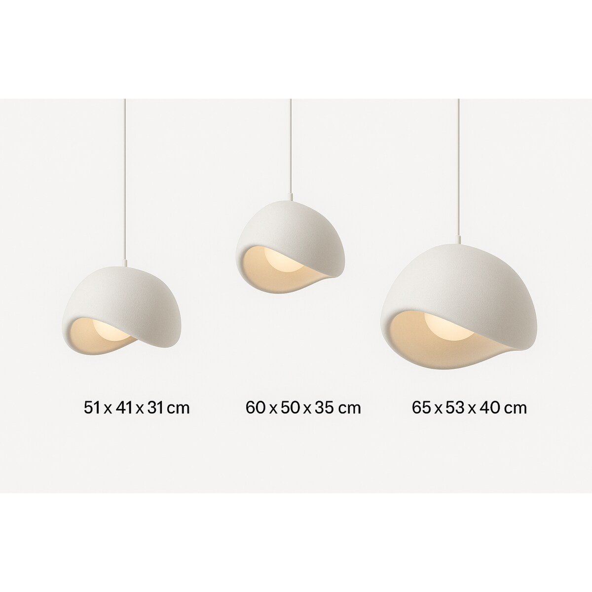 Zestaw trzech Lamp wiszących Asahi białe Monnarita