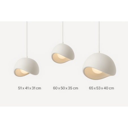 Zestaw trzech Lamp wiszących Asahi białe Monnarita