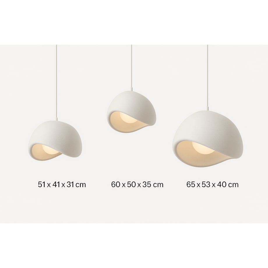 Zestaw trzech Lamp wiszących Asahi białe Monnarita