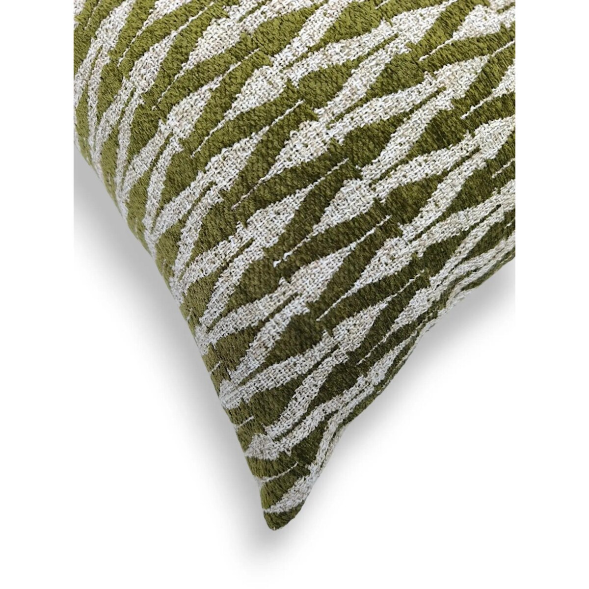 Beżowo‑zielona poduszka dekoracyjna 60x40 Alto – chevron stylizowany