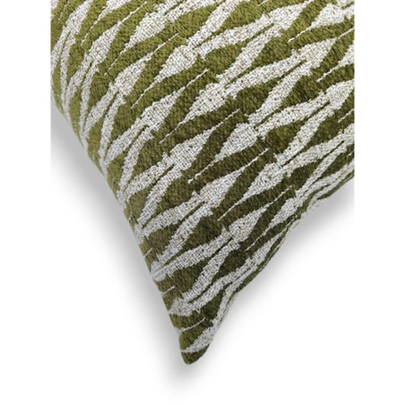 Beżowo‑zielona poduszka dekoracyjna 60x40 Alto – chevron stylizowany