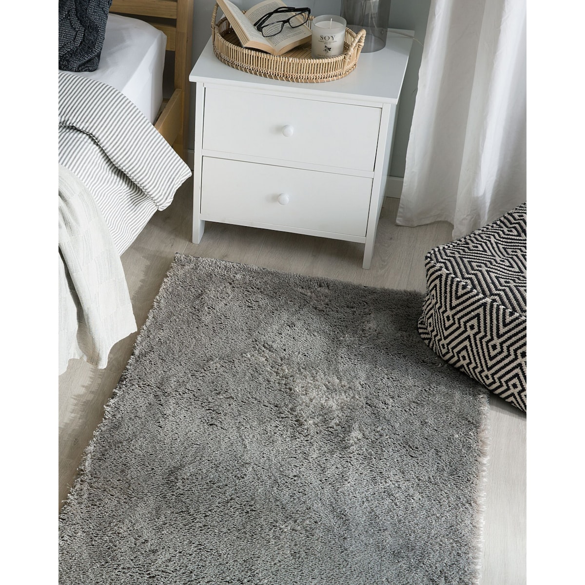 Dywan shaggy 80 x 150 cm szary EVREN