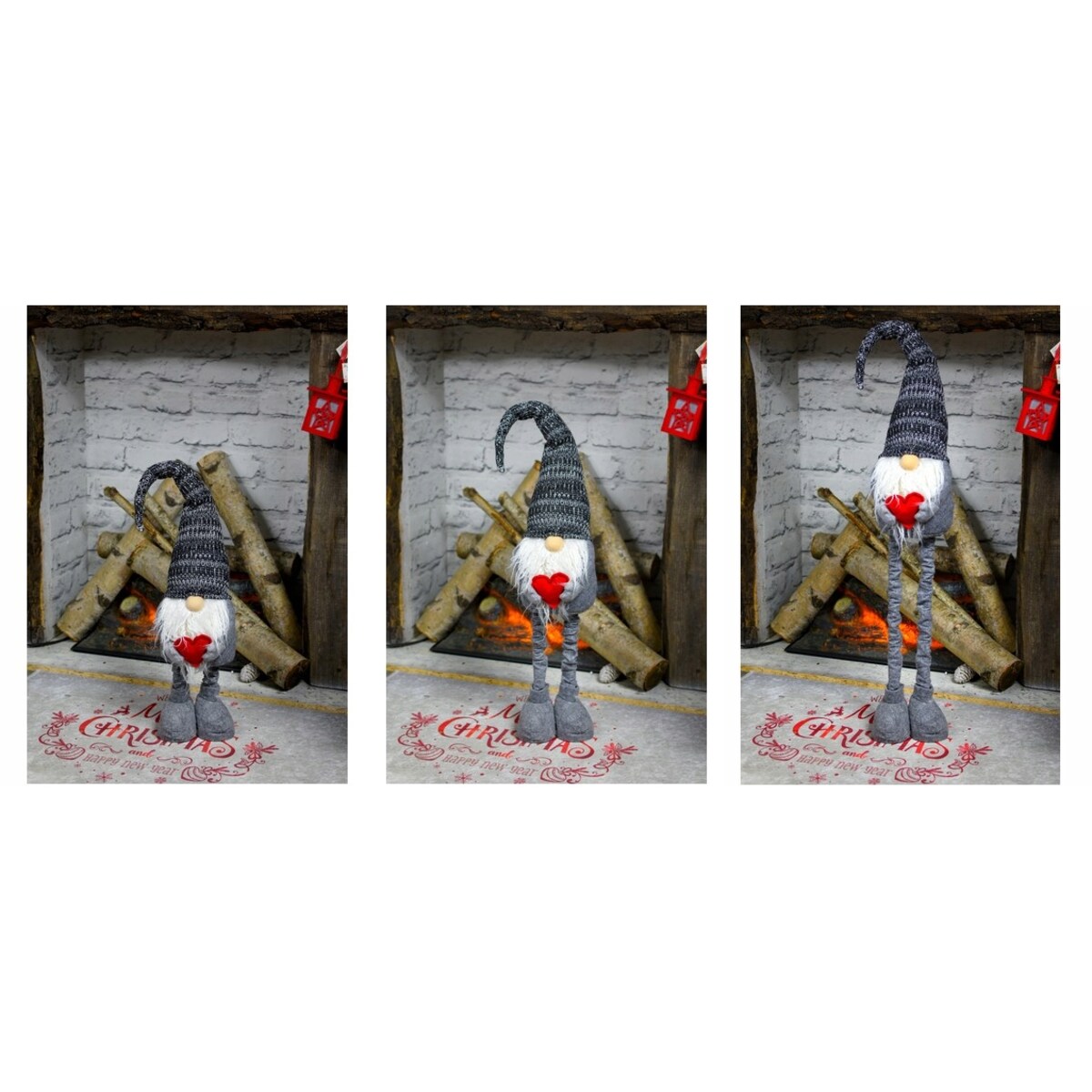 SKRZAT krasnal gnom Mikołaj Świąteczny XXL 96cm TELESKOPOWY