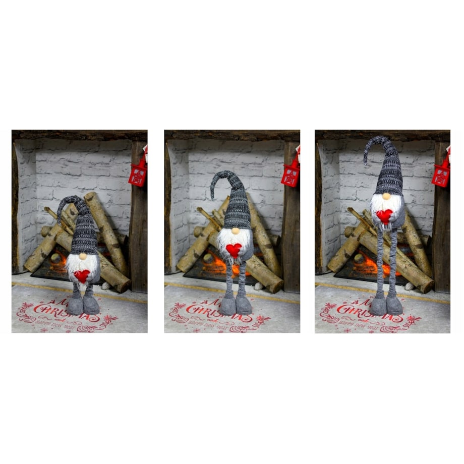 SKRZAT krasnal gnom Mikołaj Świąteczny XXL 96cm TELESKOPOWY