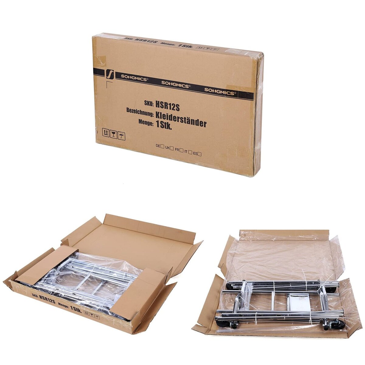 Wieszak Na Ubrania Na Kółkach Srebrny