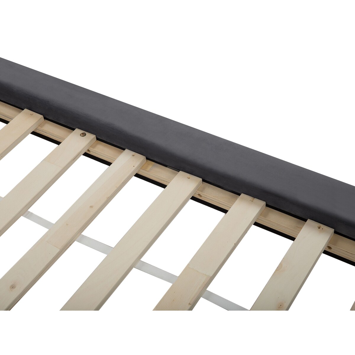 Łóżko welurowe 160 x 200 cm szare LANNION