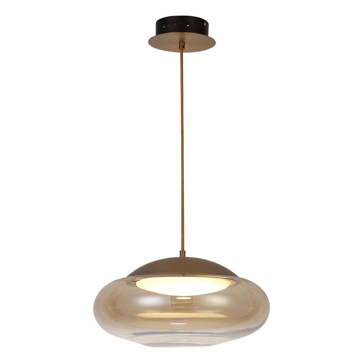 Skandynawska lampa wisząca Helena LED 23W do holu mosiądz