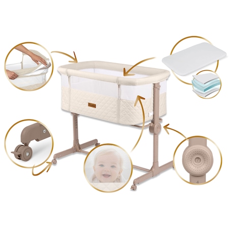 Łóżeczko dziecięce niemowlęce dostawka Nukido składane 0-5m