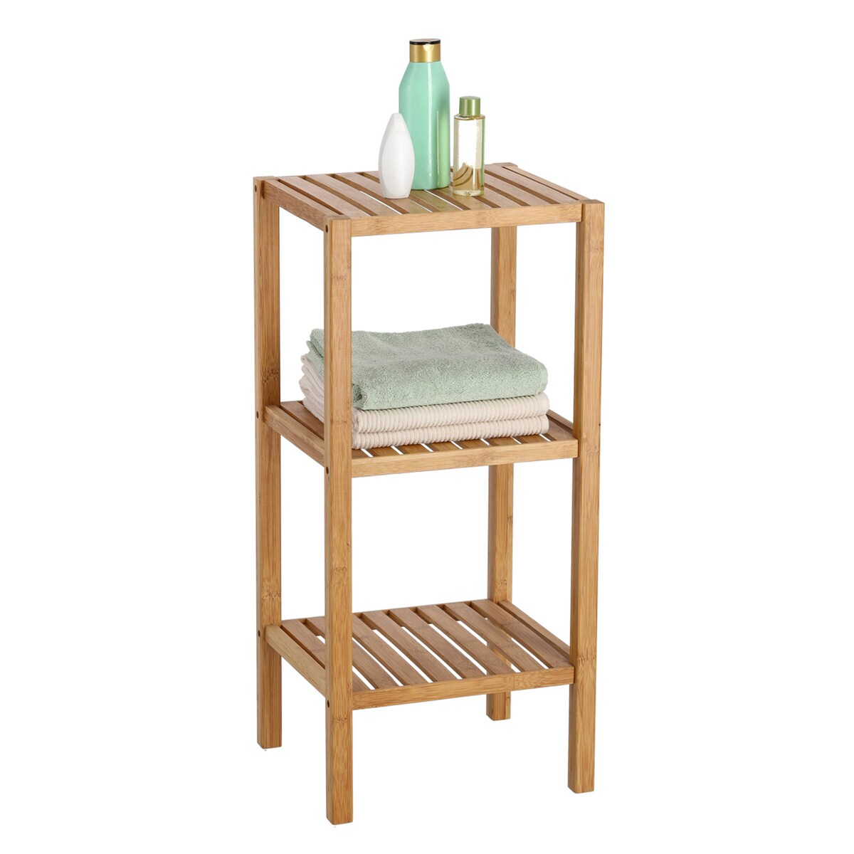 Bambusowa półka łazienkowa, 37 x 33 x 80 cm