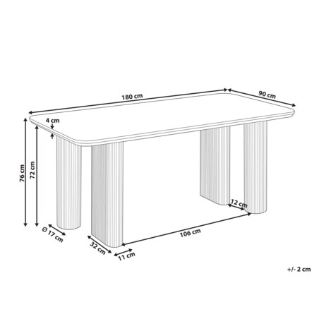 Stół do jadalni BARROY Efekt trawertynu 180 cm 90 cm