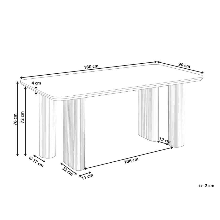 Stół do jadalni BARROY Efekt trawertynu 180 cm 90 cm