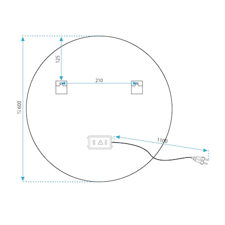 LUSTRO ŚCIENNE LED 60cm FFJ60