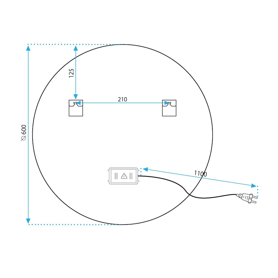 LUSTRO ŚCIENNE LED 60cm FFJ60