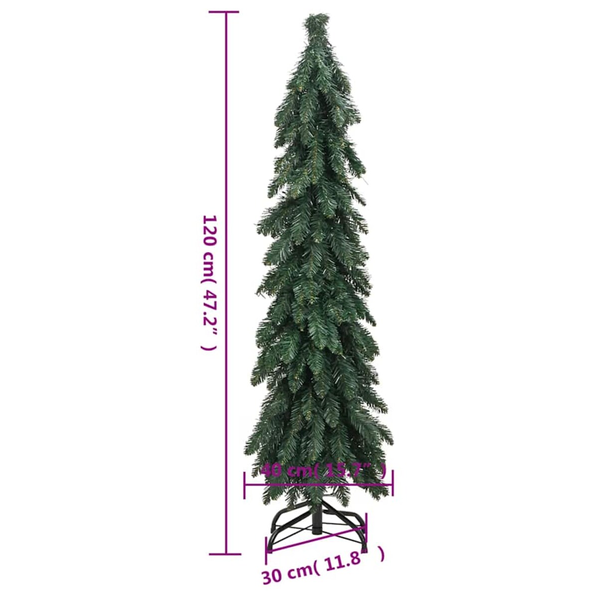vidaXL Sztuczna choinka z 60 lampkami LED, 120 cm