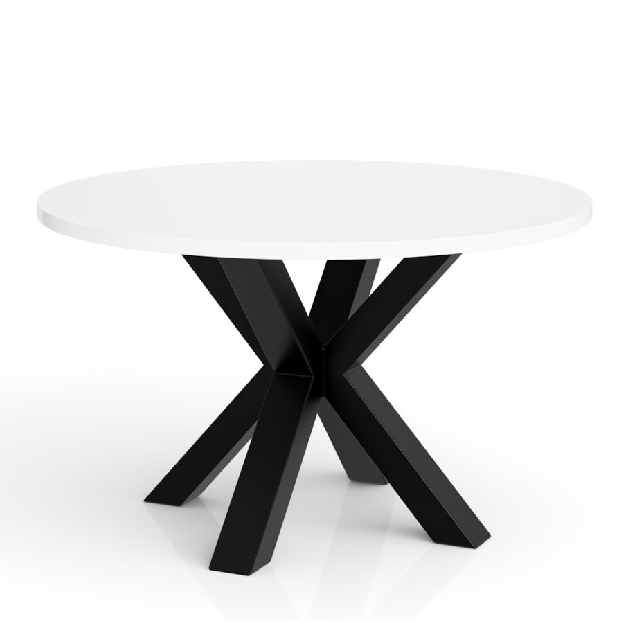 Stolik kawowy NEO okrągły 58 cm, metalowa podstawa- biały