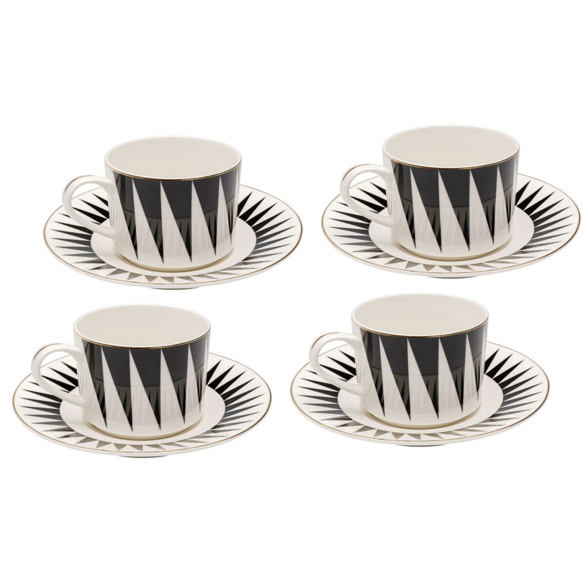 KARE komplet 4 filiżanek do kawy HARLEQUIN