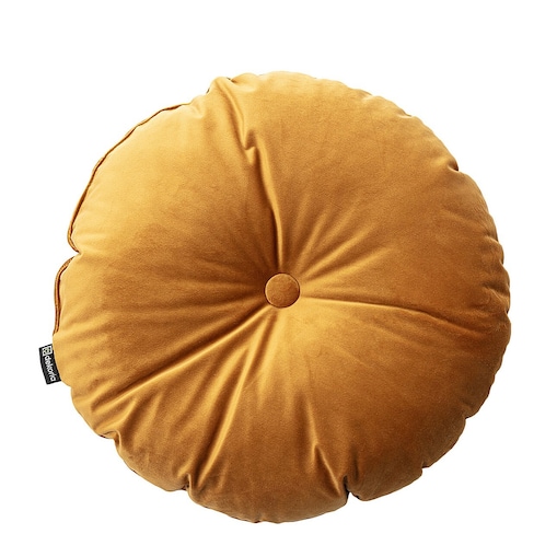 Poduszka okrągła z guzikiem, miodowy, ⌀37 cm, Velvet