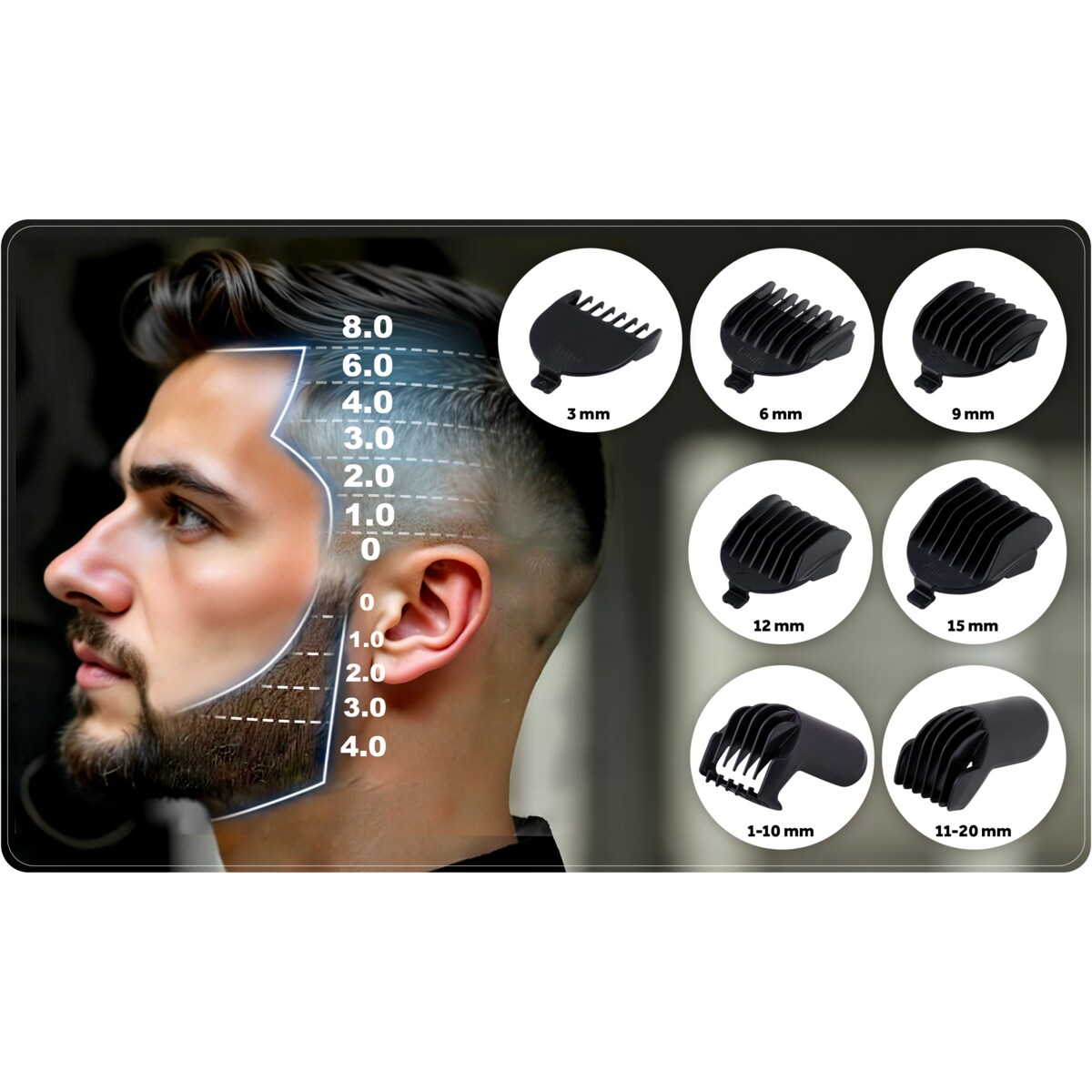 Trymer maszynka do włosów golarka do brody 6w1 Berdsen