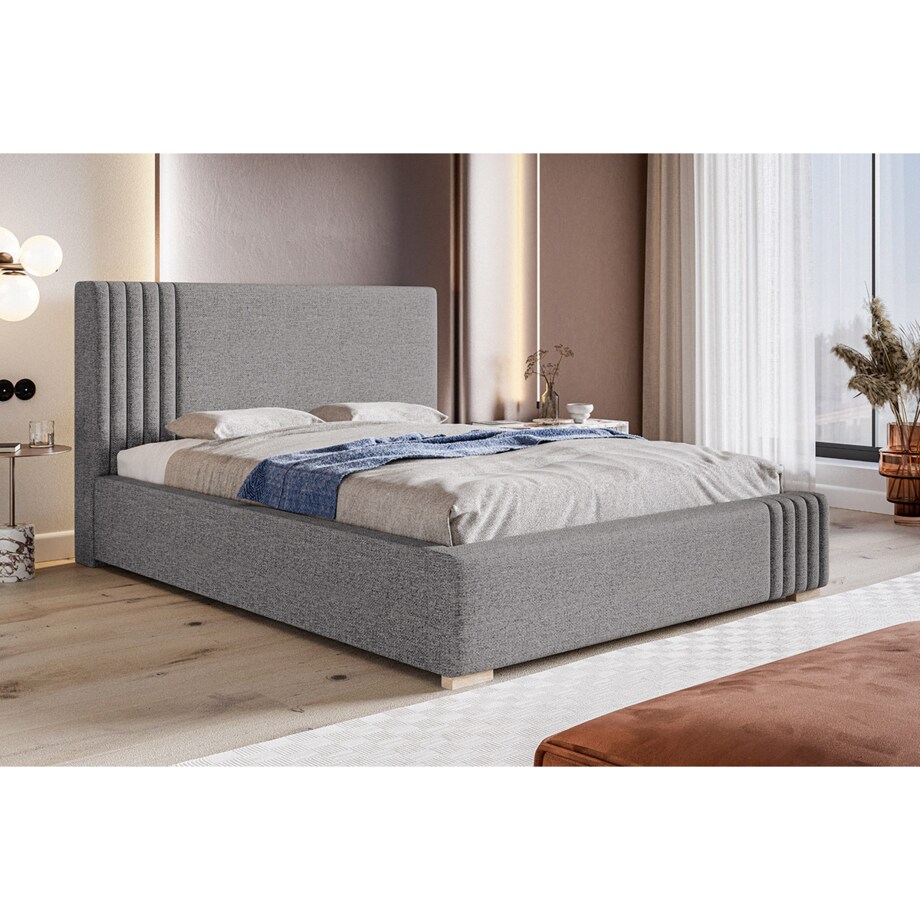Łóżko tapicerowane 120x200 BEN 13 tkanina malmo - szary