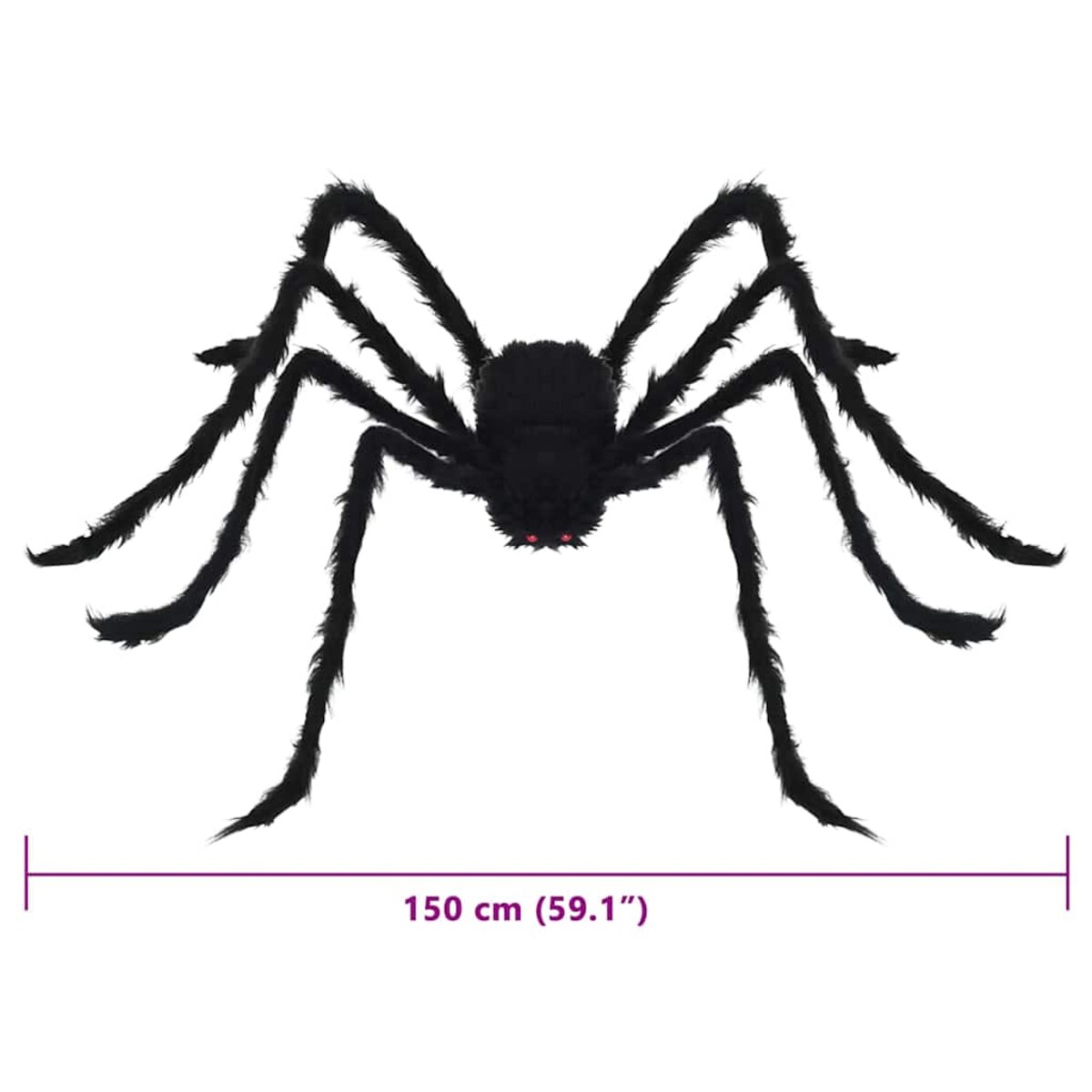 vidaXL Dekoracja Pająka na Halloween 3 pcs Czarny 150 cm