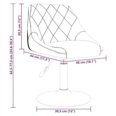 vidaXL Obrotowe krzesła stołowe, 6 szt., kremowe, obite aksamitem