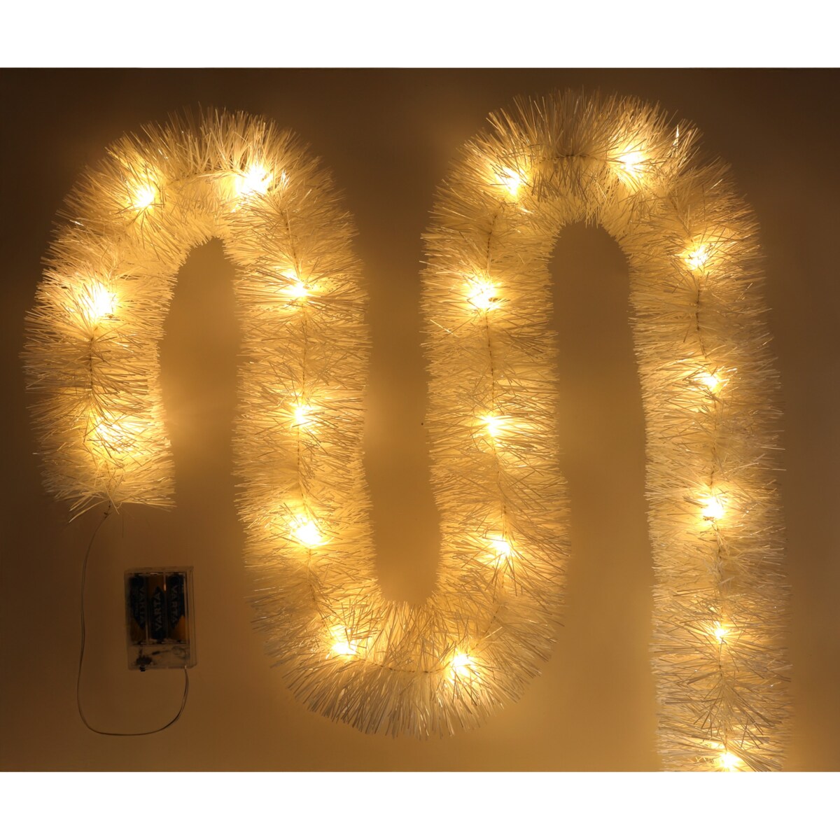 Łańcuch Led Choinkowy Biały Na Baterie Świąteczny Na Choinkę 6 Metrów