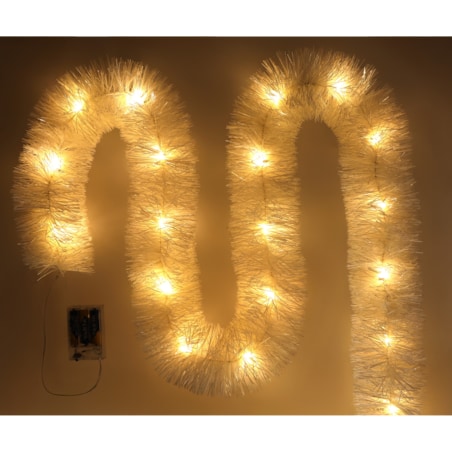 Łańcuch Led Choinkowy Biały Na Baterie Świąteczny Na Choinkę 6 Metrów