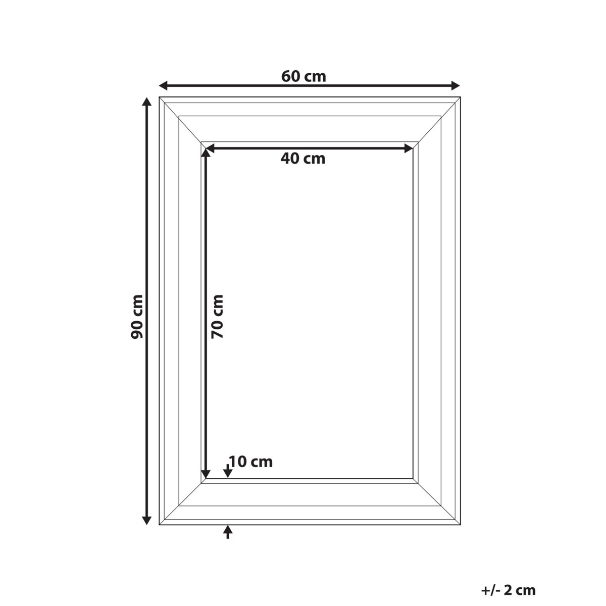 Lustro ścienne 60 x 90 cm białe LUNEL