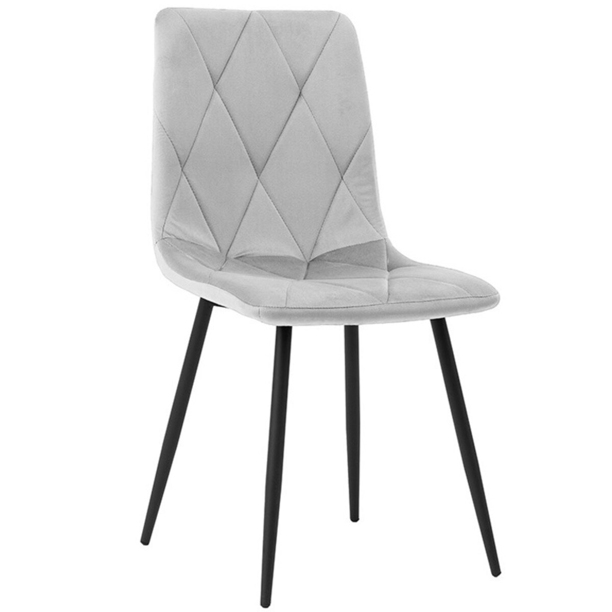 Krzesło tapicerowane szare do jadalni salonu pikowane wygodne nowoczesne