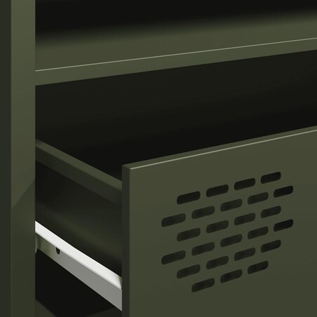 vidaXL Szafka RTV, oliwkowa, 202x39x43,5 cm, stal walcowana na zimno