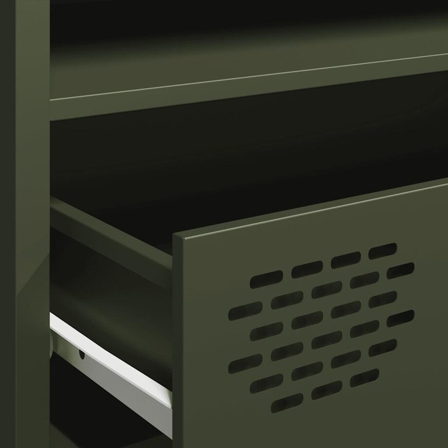 vidaXL Szafka RTV, oliwkowa, 202x39x43,5 cm, stal walcowana na zimno