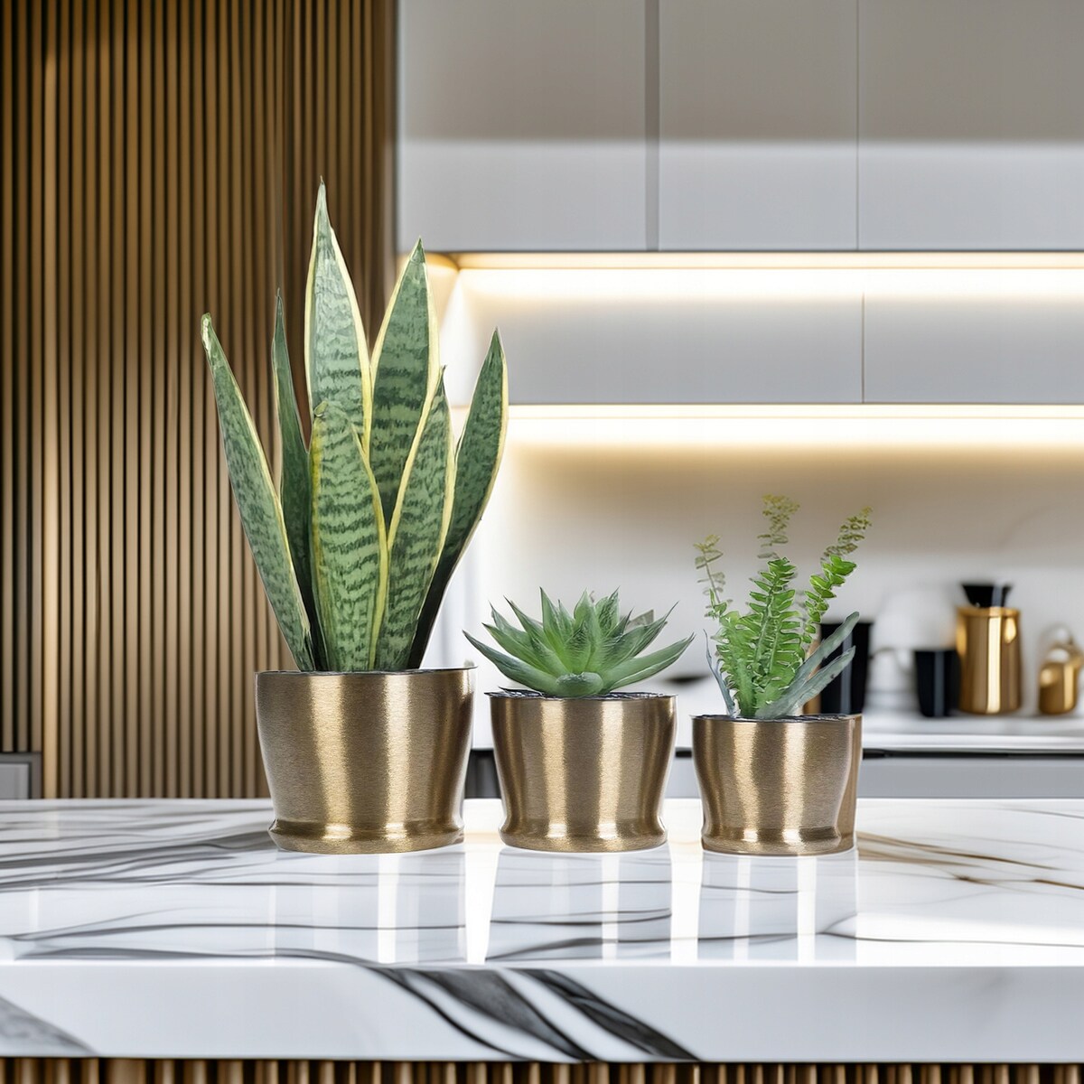 DONICZKA ZŁOTA LOFT 18cm okrągła metalowa na balkon parapet do domu salonu