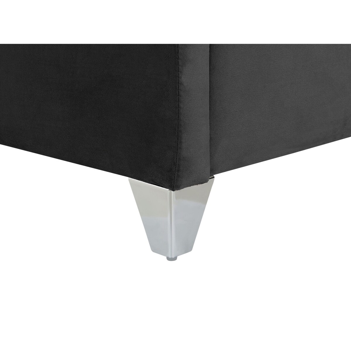 Łóżko welurowe 160 x 200 cm czarne LUBBON