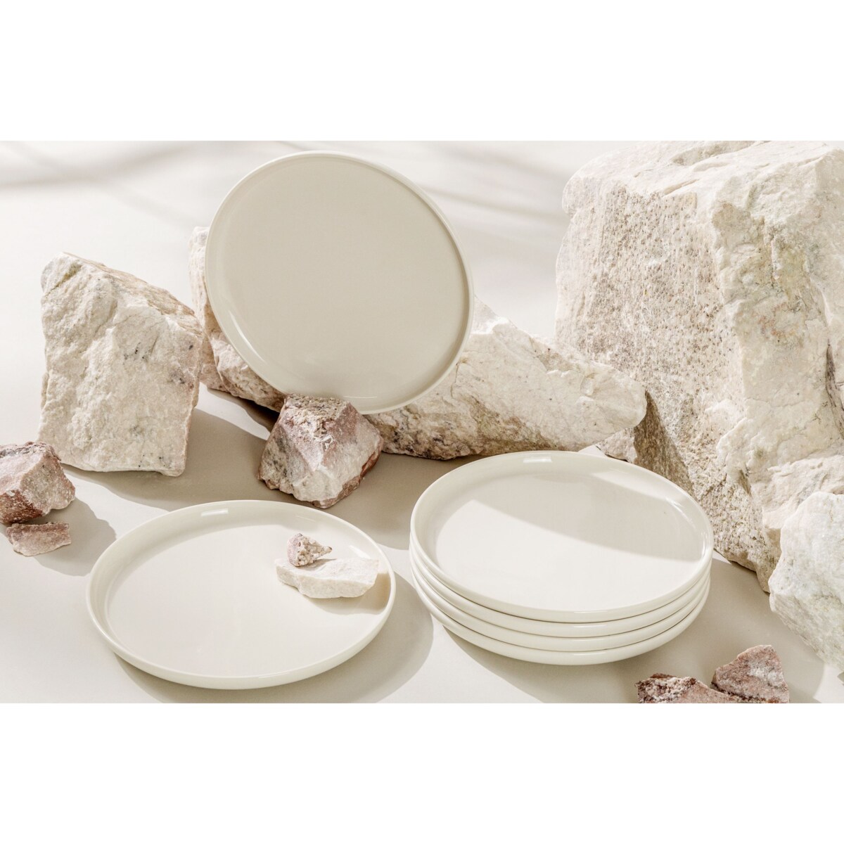 SORINA Talerz deserowy 6 sztuk, kremowy