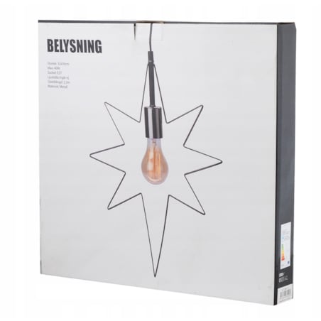 LAMPA wisząca GWIAZDA metalowa 45x32cm