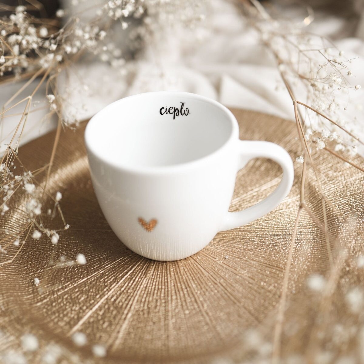 Kubek 300 ml - ciepło ZŁOTE SERCE