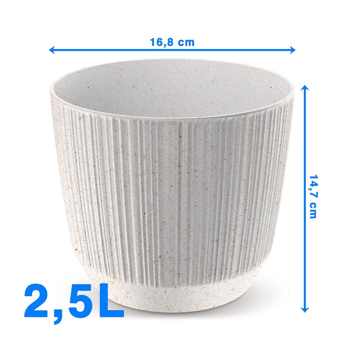 Doniczka Osłonka Domowa 16,8 Cm Ryfo Na Stół Parapet Do Domu Biała