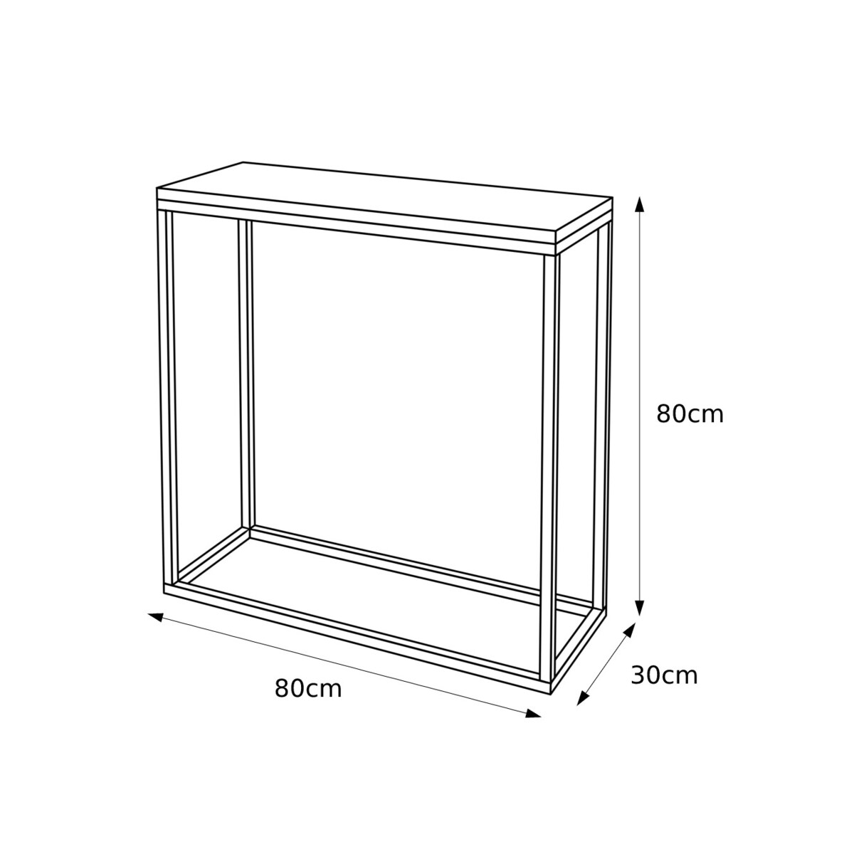 Konsola MODERN ZŁOTY CHROM 80cm, złoty chrom / czarny połysk