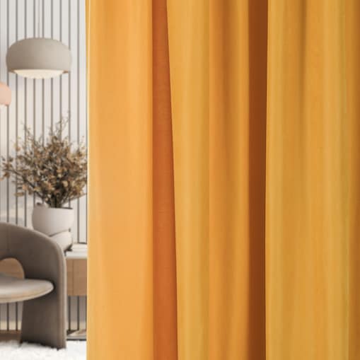 Zasłona na taśmie marszczącej miodowa aksamitna 140 x 280 cm 1 szt. 140x280 żółty