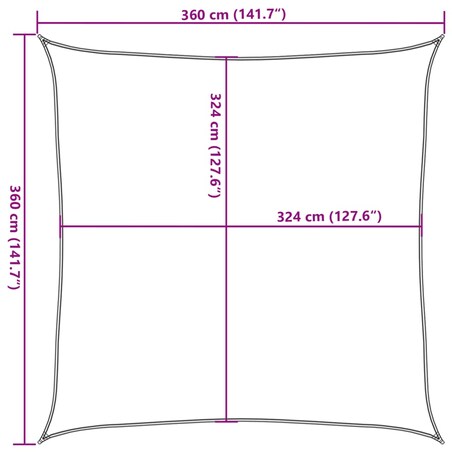 vidaXL Żagiel przeciwsłoneczny, 160g/m², ciemnozielony, 3,6x3,6m, HDPE