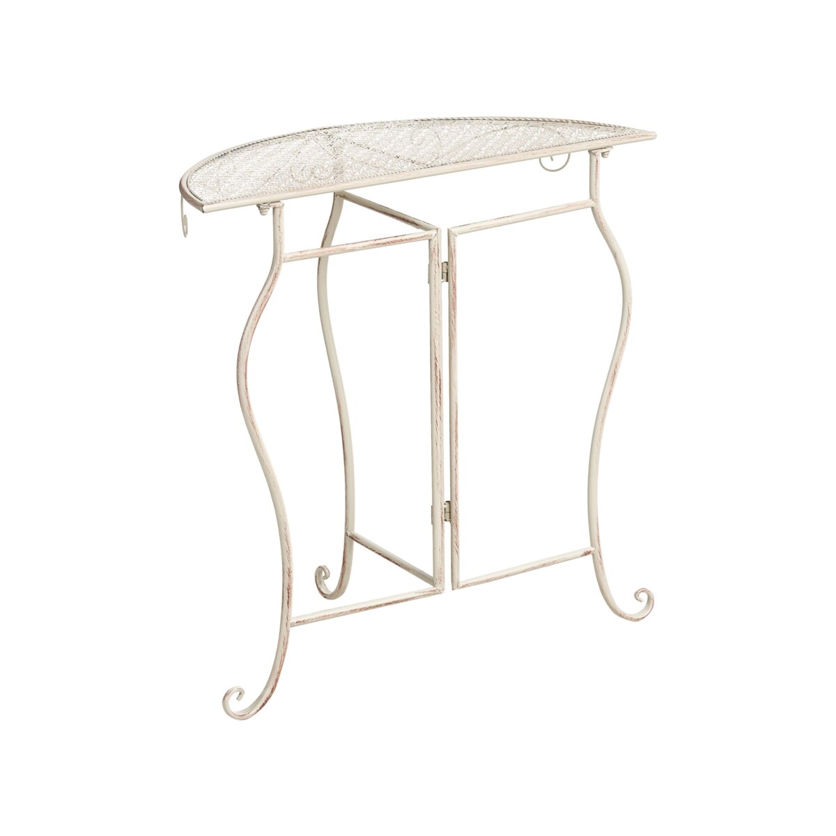 Stolik bistro FOLELLI 36 x 80 cm Metal Jasnobeżowy