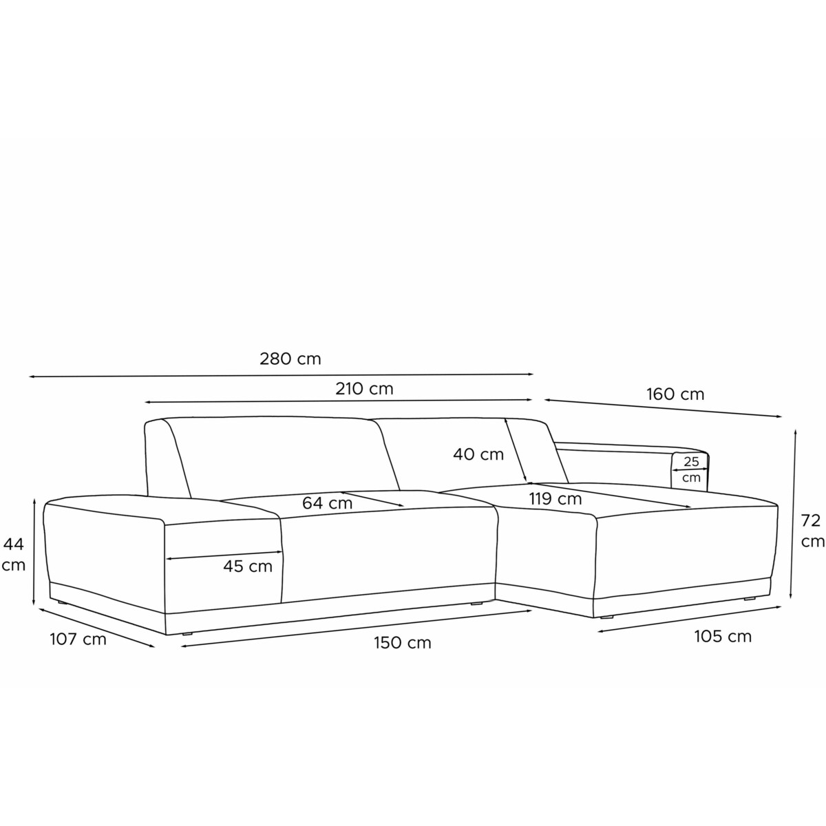 KONSIMO MUDI Narożnik prawy, khaki