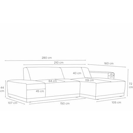 KONSIMO MUDI Narożnik prawy, khaki